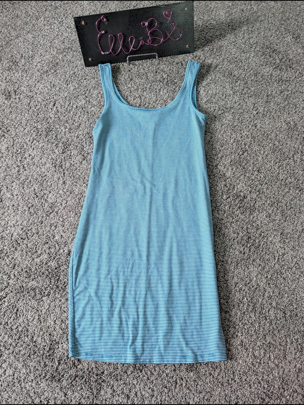 Euc Mudd Blue White Striped Tank Dress - Classic Scoop Neck S